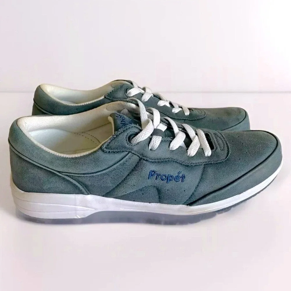 Propet Womens‎ Navy Suede Leather Sneaker Size 10